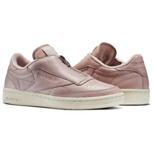 Adidasy Damskie Reebok Club C 85 Zip Różowe/Białe/Srebrne PL 23SBCJQ